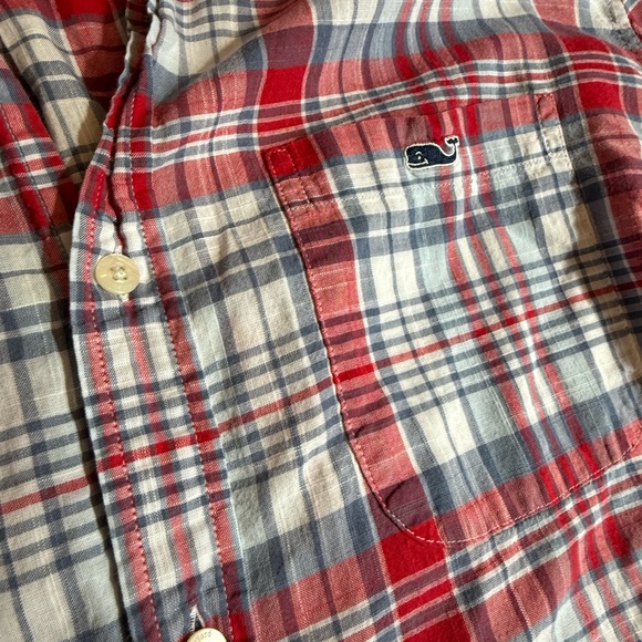 Men's Red Plaid Shirt Vineyard Vines Large - Picture 3 of 8